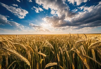 endless wheat fields fluffy serene countryside landscape view, clouds, rural, rolling, hills, vast, expanse, tranquil, scenery, farmland, idyllic, nature, beautiful