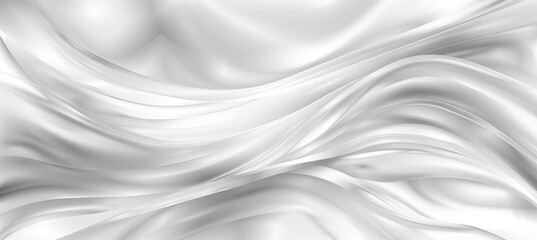Fototapeta premium Abstract White Satin Background, Smooth Elegant White Silk or Luxury Cloth Texture with Wavy Folds