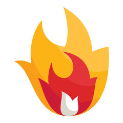 hot fire flame flat vector symbol