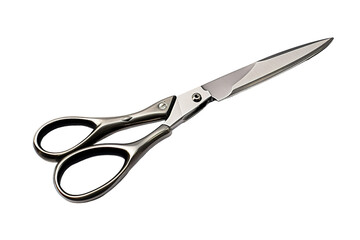 Obraz premium A Pair of Silver Scissors Against a White Background on a Clear PNG or White Background.