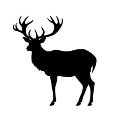 hand drawn animals silhouette set