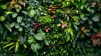 Obraz premium sustainable urban design with plant wall garden. modern gardening trend, green infrastructure