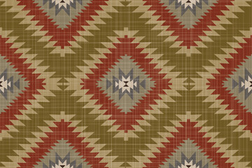 Native pattern american tribal indian ornament pattern geometric ethnic textile texture tribal aztec pattern navajo mexican fabric seamless Vector decoration fashion