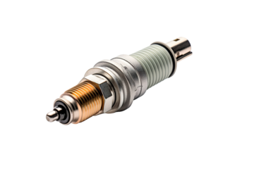 A Close Up of a Spark Plug, Ready to Ignite the Engine on a Clear PNG or White Background.