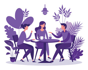 Business meeting flat people on presentation conference ilustration team seminar vector concept.