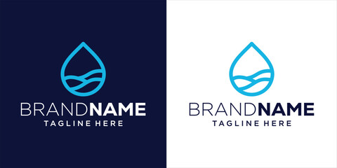 Creative Logo Design Combination of Waves and Water Drops, Design Inspiration, Illustration, Vector