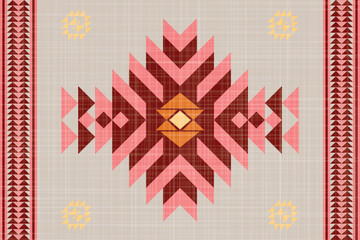 Navajo tribal vector seamless pattern. Native American ornament. Ethnic South Western decor style. Boho geometric ornament. Vector seamless pattern. Mexican blanket, rug. Woven carpet illustration