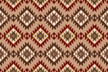 Navajo tribal vector seamless pattern. Native American ornament. Ethnic South Western decor style. Boho geometric ornament. Vector seamless pattern. Mexican blanket, rug. Woven carpet illustration