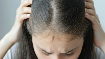 Naklejka premium Hair loss is a major concern, affecting many people daily. It's a serious issue that requires attention.