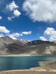 lake and mountains in the background