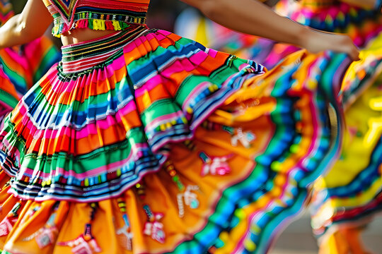 Celebration of national hispanic heritage month with vibrant cultural symbols and community events