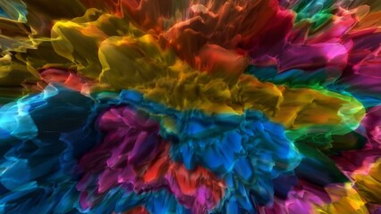 Multicolor liquid pattern concept. Abstract fluttering waves, lines or stripes dynamic background. Trendy colorful fluid abstraction flow. Beautiful gradient texture.