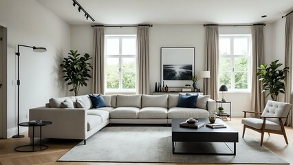 Fototapeta premium professional photography of a living room with a very minimalist style