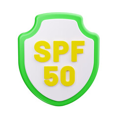 spf 50 3d render icon