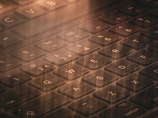 abstract computer keyboard letters and numbers