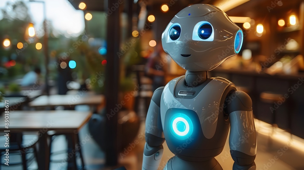 Poster ai powered chatbot assisting customers with efficient digital interaction and business transformatio
