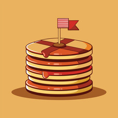 National Pancake Day Typography Vector Illustration Art