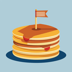 National Pancake Day Typography Vector Illustration Art