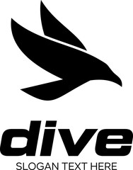 eagle dive idea vector logo design