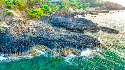 Dawn on Giant's Causeway in Phu Yen, Vietnam, known as UNESCO World Heritage Site