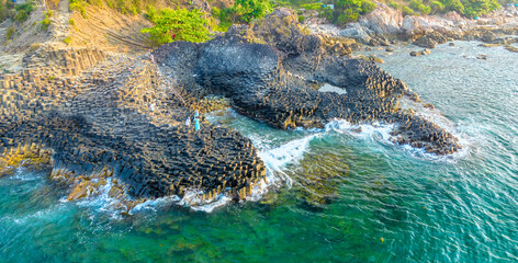 Dawn on Giant's Causeway in Phu Yen, Vietnam, known as UNESCO World Heritage Site