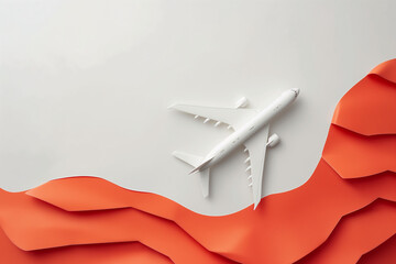 minimalist background for a business presentation with airplane theme with red colors