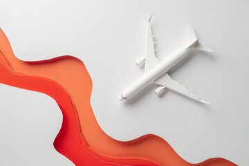 minimalist background for a business presentation with airplane theme with red colors