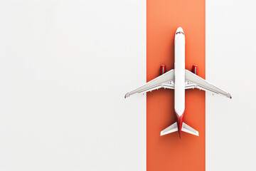 minimalist background for a business presentation with airplane theme with red colors