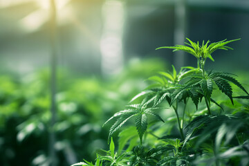 Obraz premium commercial cultivation of cannabis plants in agriculture monoculture 