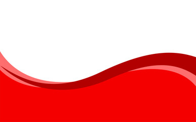 red wave stripe for banner, wave graphic for corner border, wave curve for bottom poster and card