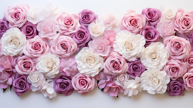 Pink and white rose flower wall backdrop