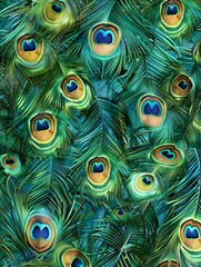 A Peacock Feathers Background.