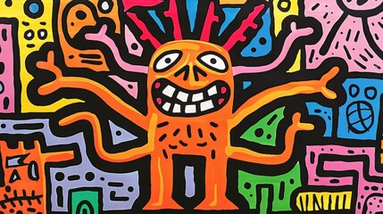 Colorful Abstract Monster Illustration