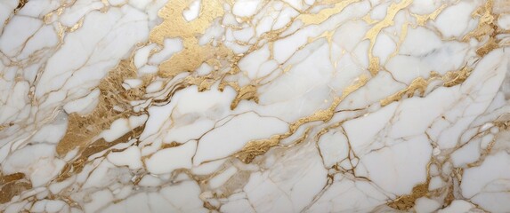 Close-up of abstract white marble texture with gold veins luxurious and elegant