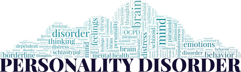Obraz premium Personality Disorder word cloud conceptual design isolated on white background.