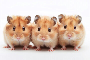 three funny hamsters