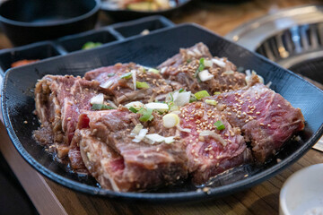 Korean bbq Marinated Grilled Beef Ribs