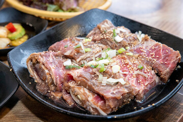 Korean bbq Marinated Grilled Beef Ribs