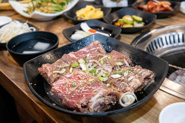 Korean bbq Marinated Grilled Beef Ribs