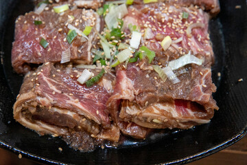 Korean bbq Marinated Grilled Beef Ribs