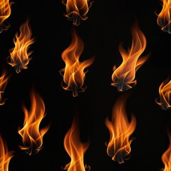 Fire flames on black background
