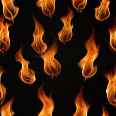 Fire flames on black background
