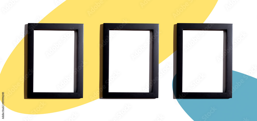 Poster blank rectangle picture frames with copy space
