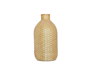 weaving from a vine in the form of a glass bottle isolated on a white background