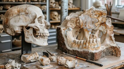 Skulls and Tools in a Workshop