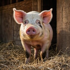 wild cute farm pig
