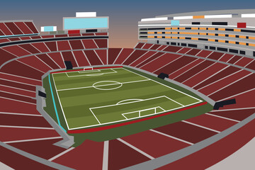 Fototapeta premium Soccer Football Stadium Colored Vector for Background