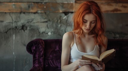 The woman reading a book