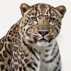 white background leopard