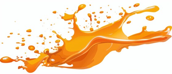 A simple illustration of a splash of Orange, a symbol of artistry. Dynamic on a clean white background.